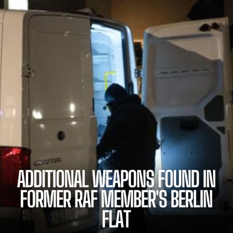 Berlin police conclude a search as the former far-left terrorist from the Red Army Faction (RAF) is apprehended.