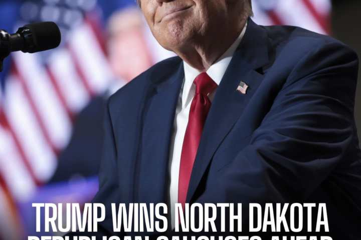 Donald Trump won the North Dakota Republican presidential caucuses, sustaining his momentum heading into Super Tuesday.