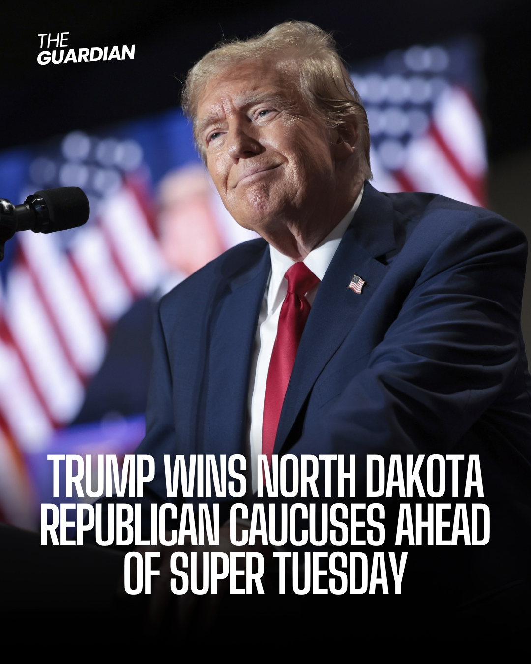 Donald Trump won the North Dakota Republican presidential caucuses, sustaining his momentum heading into Super Tuesday.