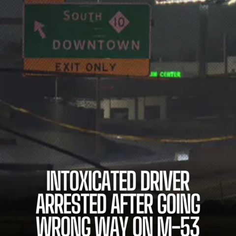 Shelby Township police responded to allegations of an inebriated driver travelling northbound on M-53's southbound lanes.