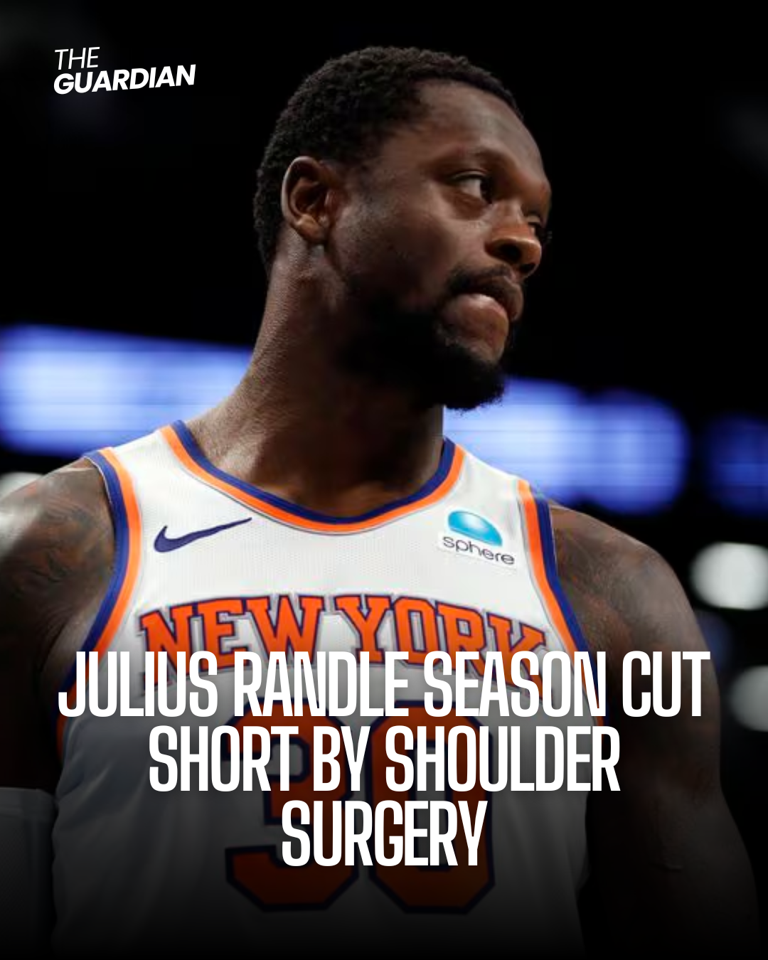 The season of New York Knicks player Julius Randle has ended as he prepares for right shoulder surgery.