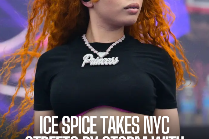 Ice Spice stunned admirers in New York City when a larger-than-life inflatable facsimile of herself was discovered rolling down the street.